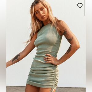 Princess Polly Sage Military Minds Mini Lioness Dress. Size XXS.